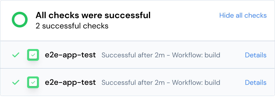 GitHub Checks Screenshot